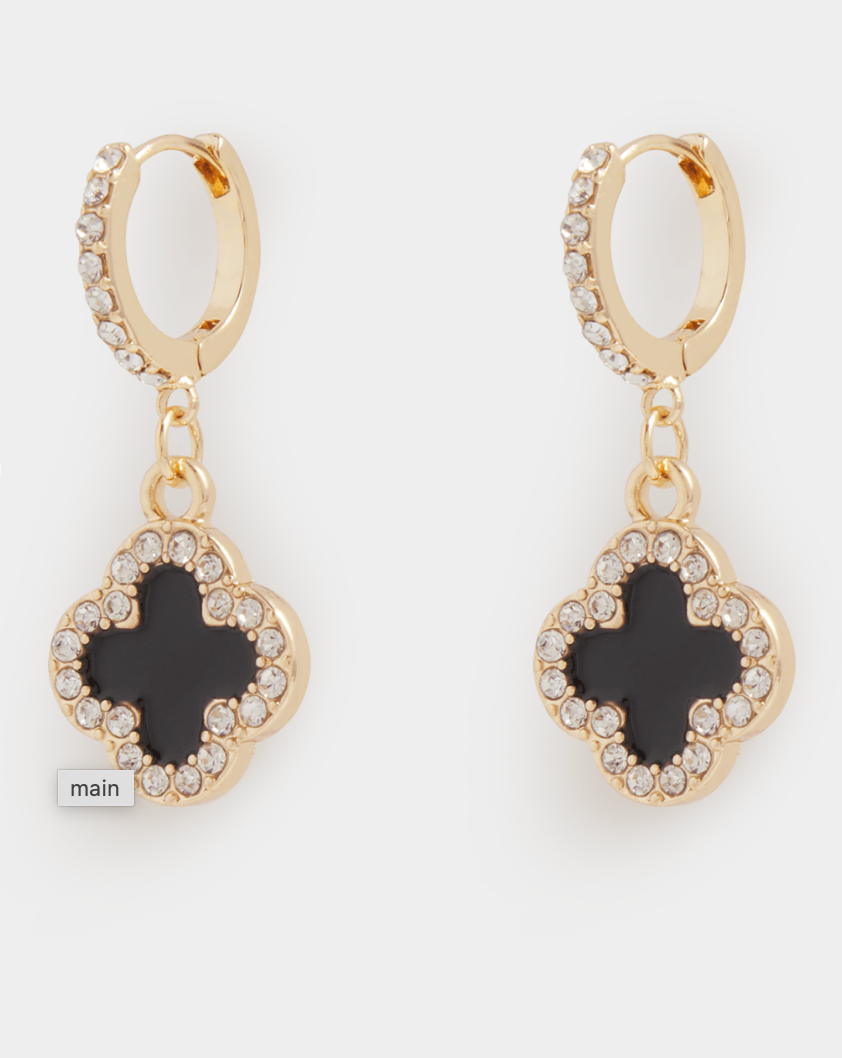 Four Leaf Clover Charm Bracelet  and Earrings Set