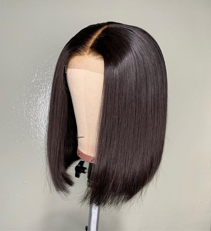 Bresilienne 10"Brazilian Hair Glueless Frontal Lace Short Straight Bob Wig